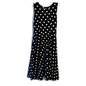 polka dot black and white dress sleeveless size M-L